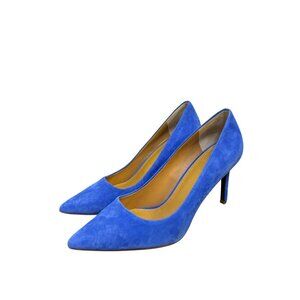 Tory Burch Blue Suede Pointed-Toe Heels 3-Inch Stiletto Size 7.5